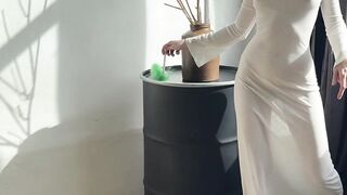 sexy cleaning lady transparent dress