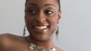 Beautiful black woman sucking a hard cock