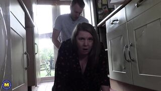 Mature busty stepmom gets anal-copulation from young stepson