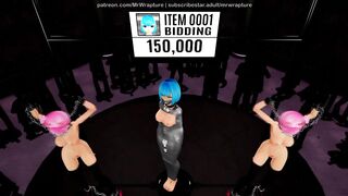Up for Auction (Yuri Bondage Sex) - 3D MMD