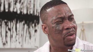 Big titties teen Lilibet Saunders wants to get back at him after getting cheated.She's sucking her neighbors big black weenie and have him bang her shaved cunt