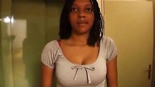 French ebony beauty with big booty gets pounded in pov