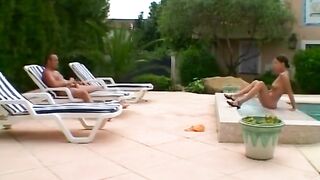 Lovely brunette loves being drilled in her both holes outdoors