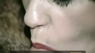 Beautiful vintage brunette with round booty gets vagina licked and doggystyled