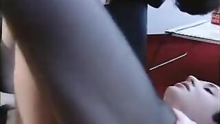 Brunette uses dildo on her butt and then gets screwed