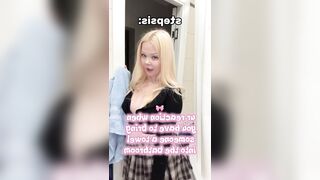 Big breasts bounce as she stomps mad ?
