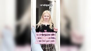 Big breasts bounce as she stomps mad ?