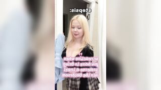Big breasts bounce as she stomps mad ?