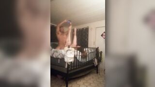 I film roommate catching me masturbating and fucking me in multiple position having multiple orgasms