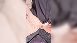 Watch this lustful mature blondes massive meaty snatch lips gaping at the thought of a big hard wang .
