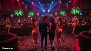[AI-generated] FACE DOWN! - Music Clip: Wild Undressed Dancers in Strip Club Rave Party - Short Teaser Striptease & Undressed Dance