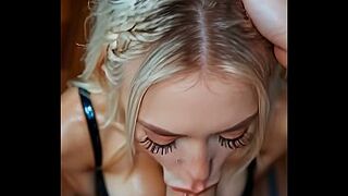 POV Busty Golden-haired Teen babe Deepthroat Oral-sex-sex and Facial 4K - Ai generated