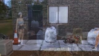 Sexy asian babe banged by hobo in abandoned building