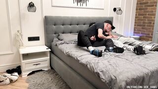 two friends jerk off together