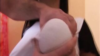 Slutty Brunette Hottie Fingered Hard to Shaking Orgasm