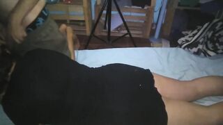 This chap Sucks Me off and We Fuck a Golden-haired in a Black Dress at Night