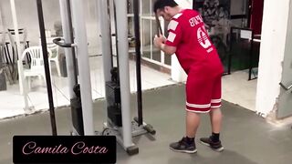 Fuck at the Gym - Instructor Touched the Dick on the Golden-haired Complete No Red