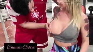 Fuck at the Gym - Instructor Touched the Dick on the Golden-haired Complete No Red