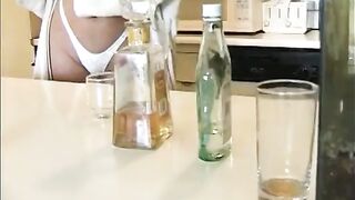Sexy brunette enjoys her taut cunt banged by a biggest white pole