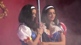 Adventurous twin babes in uniform know how to treat those concupiscent chaps