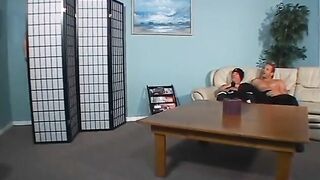 Redhead sweetheart loves to suck these bisexuals lads knobs