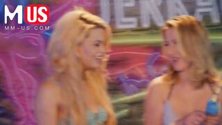 Paige Owens and Destiny Cruz are dared to eat each others pussies for a sex game show