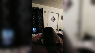 Real Amateur MILF Humps The Bed While Sucking Shlong and Then Grinds and Rides Cock While Moaning Loud
