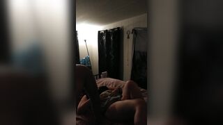 Valuable-looking shot of gorgeous thick beauty with thong on with cum all over her body