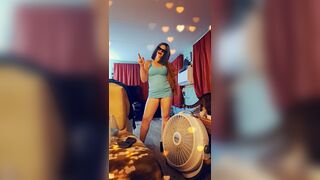Humorous Angel Smokin' Cigarettes and Teasing In Her Minidress