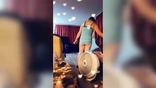 Humorous Angel Smokin' Cigarettes and Teasing In Her Minidress
