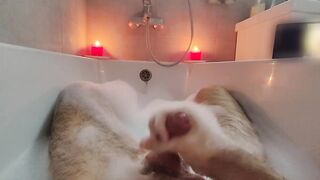 Bubble Bathroom Solo — Foam, Candlelight & an Intense Ending
