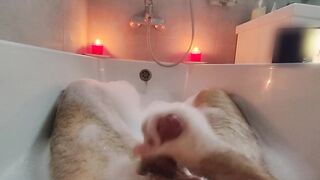 Bubble Bathroom Solo — Foam, Candlelight & an Intense Ending