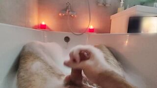 Bubble Bathroom Solo — Foam, Candlelight & an Intense Ending