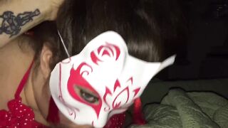Tamera Nicole deepthroating during the time that using sex-toy