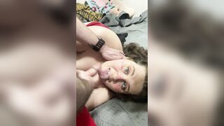 Lustful BBW Takes Sperm flow Into Her Mouth