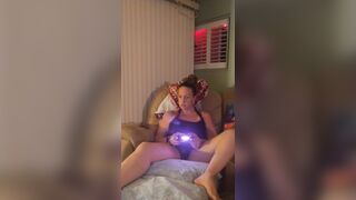 I let my roommate film up my mini dress so this stud can see my black see through panties while I play game