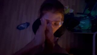 cummed on a cute beauty's nose