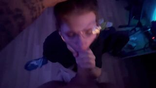 cummed on a cute beauty's nose