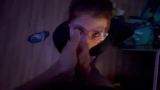 cummed on a cute beauty's nose