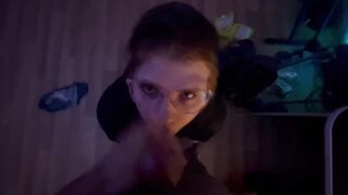 cummed on a cute beauty's nose