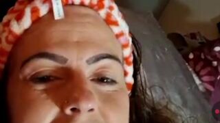 Hot Girl in Orange Lingerie Fingers Her Pussy and Butt While Masturbating With Hot Guy On Webcam