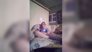 MILF Filming Herself Playing Movie Games In Her Black Bra and Panties