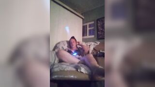 MILF Filming Herself Playing Movie Games In Her Black Bra and Panties