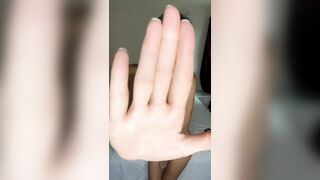 Undressed hotty teases with hand in front ?