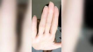 Undressed hotty teases with hand in front ?