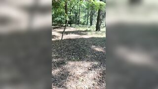 Cumshot flash for a cutie tanning at the sun