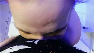 Blue Hair MILF Doxy getting her Throat punished Facefuck Gagging Deepthroat
