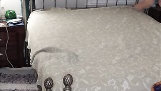 Hot MILF BBW Changing The Sheets On Her Couch!