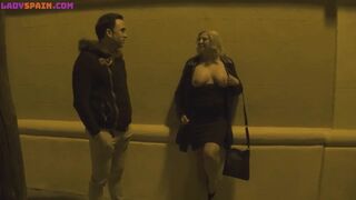 This Busty Mature Woman Goes Out on the Street with Her Titties Out Looking for Young Studs to Fuck