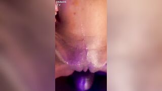Constricted ebony small twat juicy and squirting
